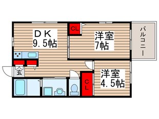 ビレッジくぬぎ山Ｃ棟の物件間取画像